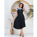 Stylish Black Dungaree Dress for Women with Inner Top